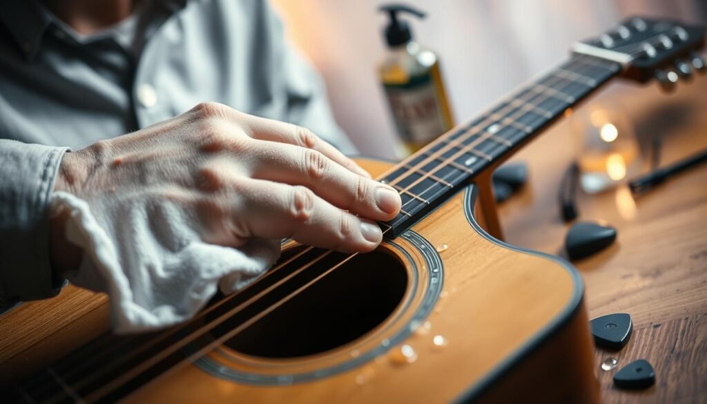 how to clean guitar strings