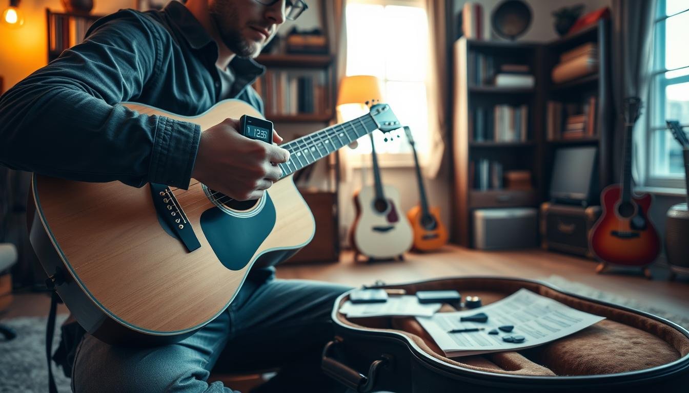 how to tune a guitar with a tuner