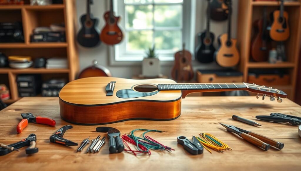 preparing workspace for restringing