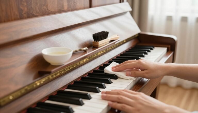 how to clean piano keys