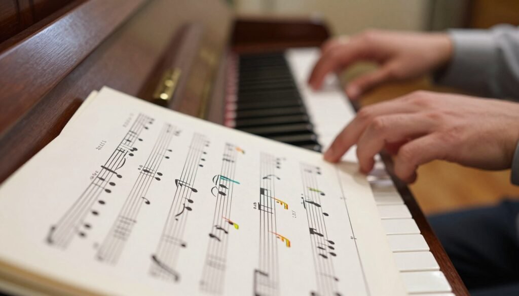 reading rhythm in piano sheet music